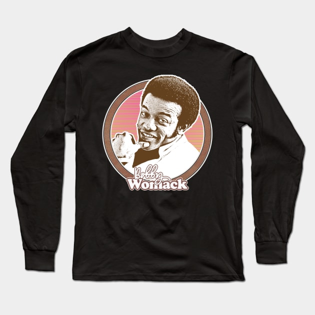 Bobby Womack /// Retro Style Fan Art Design Long Sleeve T-Shirt by DankFutura